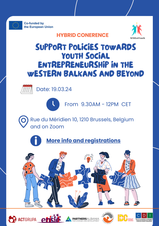 Conference flyear support policies Towards youth social entrepreneurship in the Western Balkans and beyond